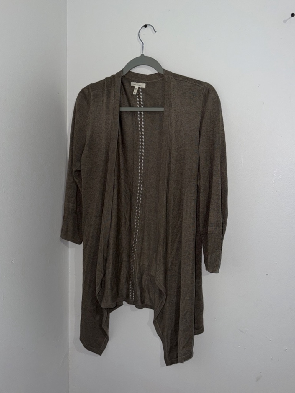 Maurices Brown Draped Open-Front Cardigan